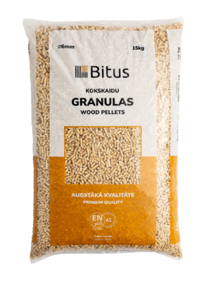 Bitus Kokskaidu granulas Ø6mm, paletē